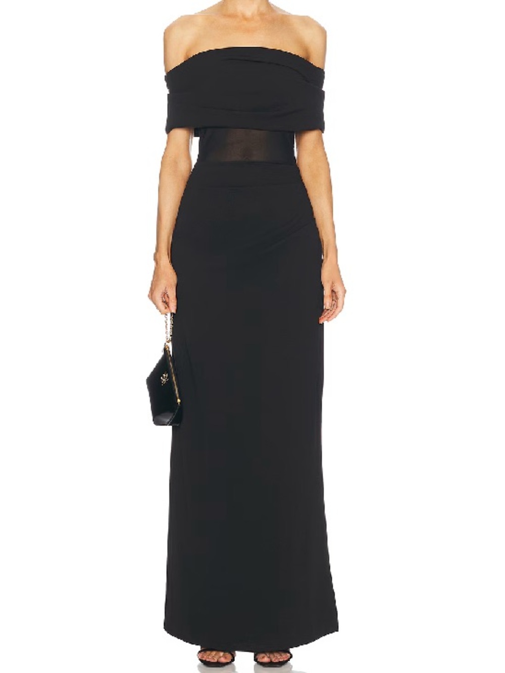 Seroya Isabel Gown black off shoulder dress